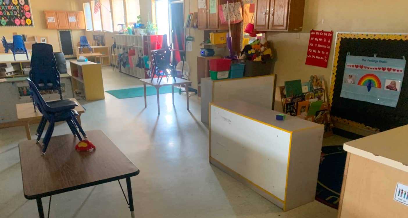 img - daycare classroom with chairs, tables and more